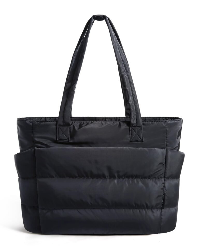 BAGSMART Tote Bag for Women, Lightweight Puffy Tote Bag with Compartments Shoulder Bag Handbag for Travel, Work, Gym
