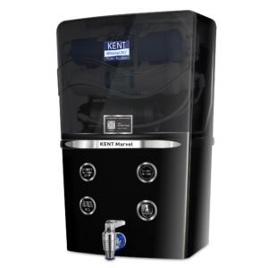 KENT Marvel RO Water Purifier | Advanced RO Tech for Sabse Shudh Paani | Multiple Purification Process | RO + UF + TDS Control + UV in Tank | ISI Marked | 8L Tank | 20 LPH Flow | Black