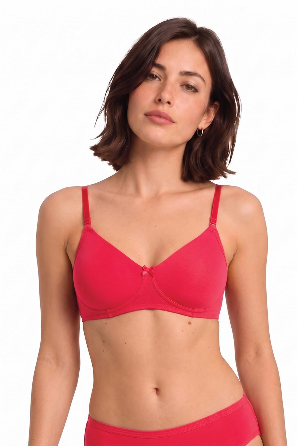 Van Heusen Women’s Everyday Cotton Bra|Medium Coverage|Non Padded|Non Wired|Seamless Moulded Cups|Anti Bacterial Tech| Keeps you Fresh|Sweat Absorbent|No Slip Soft Straps|Detachable Straps|Style 11001