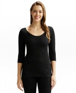 Jockey Women’s Super Combed Cotton Rich Three Quarter Sleeve Thermal Top with StayWarm Technology