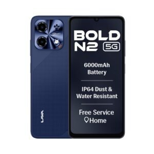 Lava Bold N2 5G (Billionaire Blue, 4GB RAM, 128GB Storage) | 6000 mAh Super Battery | Octacore Ultrafast Processor | Biggest 6.75 (HD+) 120Hz Display | IP64 Dust-Water Resistant | Free Service @ Home