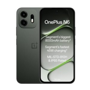 OnePlus N6 | 4GB+128GB | Midnight Green | Segment’s Biggest 8000mAh Battery | Segment’s Fastest 45W Charging | 48-Month Smoothness | Smooth 120Hz Display | 50MP Camera | Military-Grade Durability