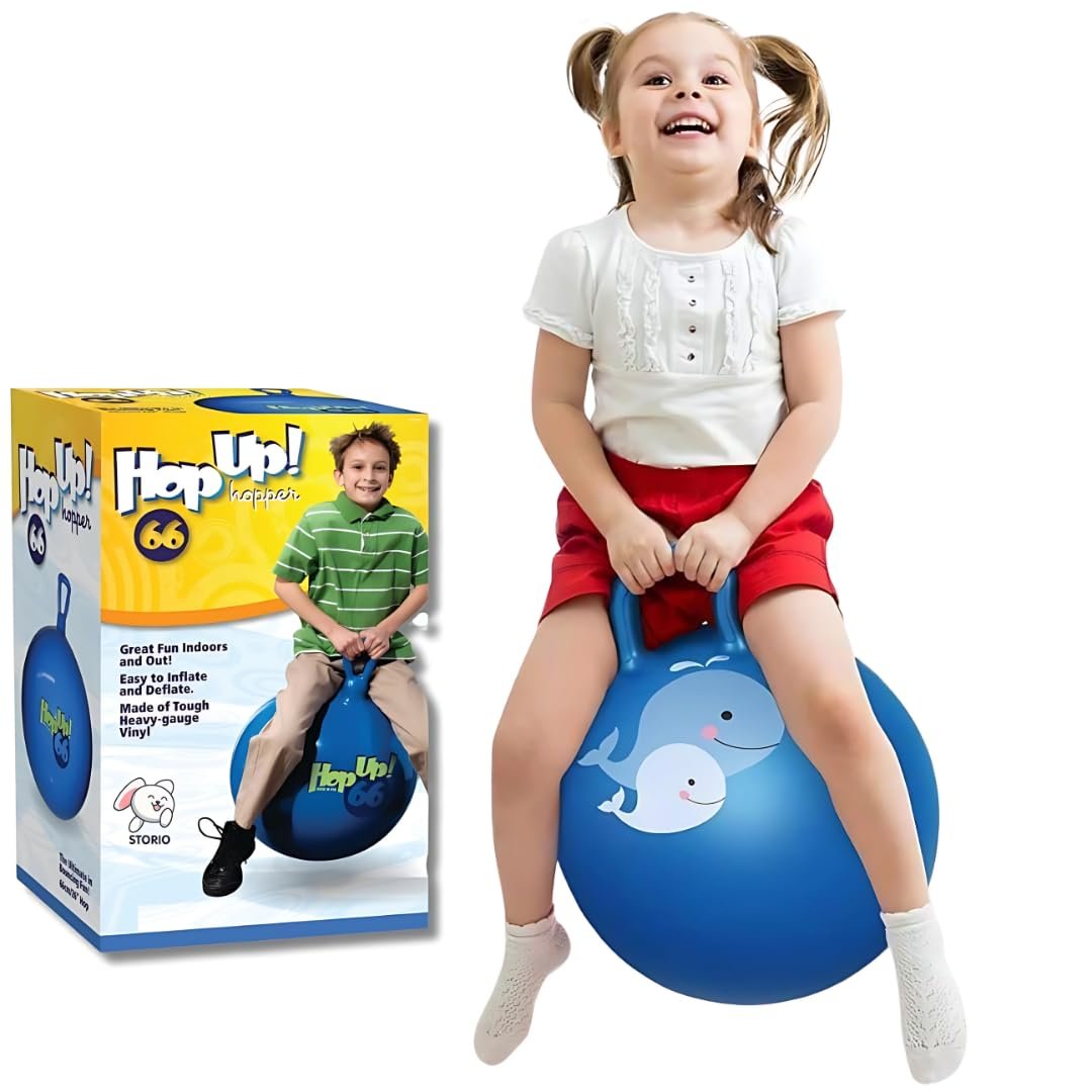 Storio Sit And Bounce Rubber Hop Ball Jumping&Bouncing Ball For Boys Girls Toys|Indoor&Outdoor|Best Gift Balls For Kids -Big(Size 56Cm / 22 Inch,Multicolour)