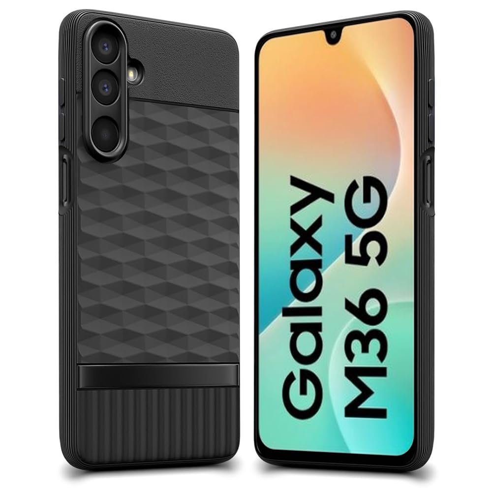 Amazon Brand-Solimo Shockproof Case for Samsung Galaxy M36 5G / F36 5G | Full Camera Protection | TPU Flexible Back Cover for Samsung Galaxy M36 5G / F36 5G (Matte Black)