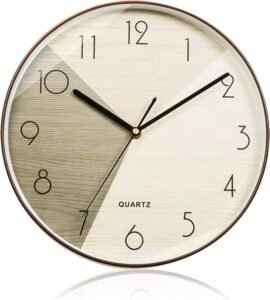 TEKCOOL Digital Wall Clock, Stainless Steel, 12 Inches x 32 Centimeters, White, Silent Quartz, Battery Operated, for Home, Kitchen, Bedroom