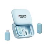 Digitek DWM 123 2-in-1 Wireless Microphone System, Charging Case, Magnetic Collar Clip, Type-C Receiver, 60m Range, Built-in Mic, for iPhone 15+ & Android Smartphones