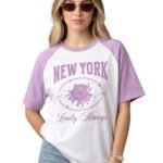 JUNEBERRY® Round Neck Drop Shoulder Round Neck Black & White Graphic Printed Pure Cotton Oversized Baggy Fit Half Sleeve T-Shirt for Women & Girls (Sizes: S to 2XL)