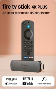Amazon Fire TV Stick 4K Plus (newest model), Cinematic 4K streaming with HDR10+, smart voice search with Alexa+ Wi-Fi 6, Dolby Vision/Atmos