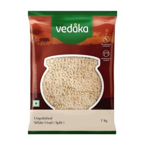 Amazon Brand – Vedaka Unpolished White Urad Dal Split | 1 Kg | Naturally Rich In Protein | No Cholesterol & No Additives