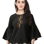 Yash Gallery Womens Premium Fabric Embroidered Casual Top Womens & Girls