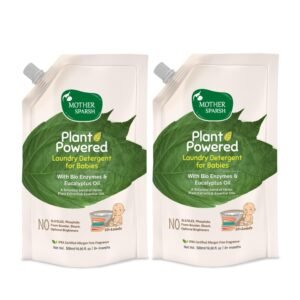 Mother Sparsh Baby Laundry Liquid Detergent (Powered by Plants) with Bio – Enzymes and Eucalyptus Oil – 500ML X 2