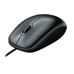 Logitech B100 Wired USB Mouse, 3 yr Warranty, 800 DPI Optical Tracking, Ambidextrous PC/Mac/Laptop – Black
