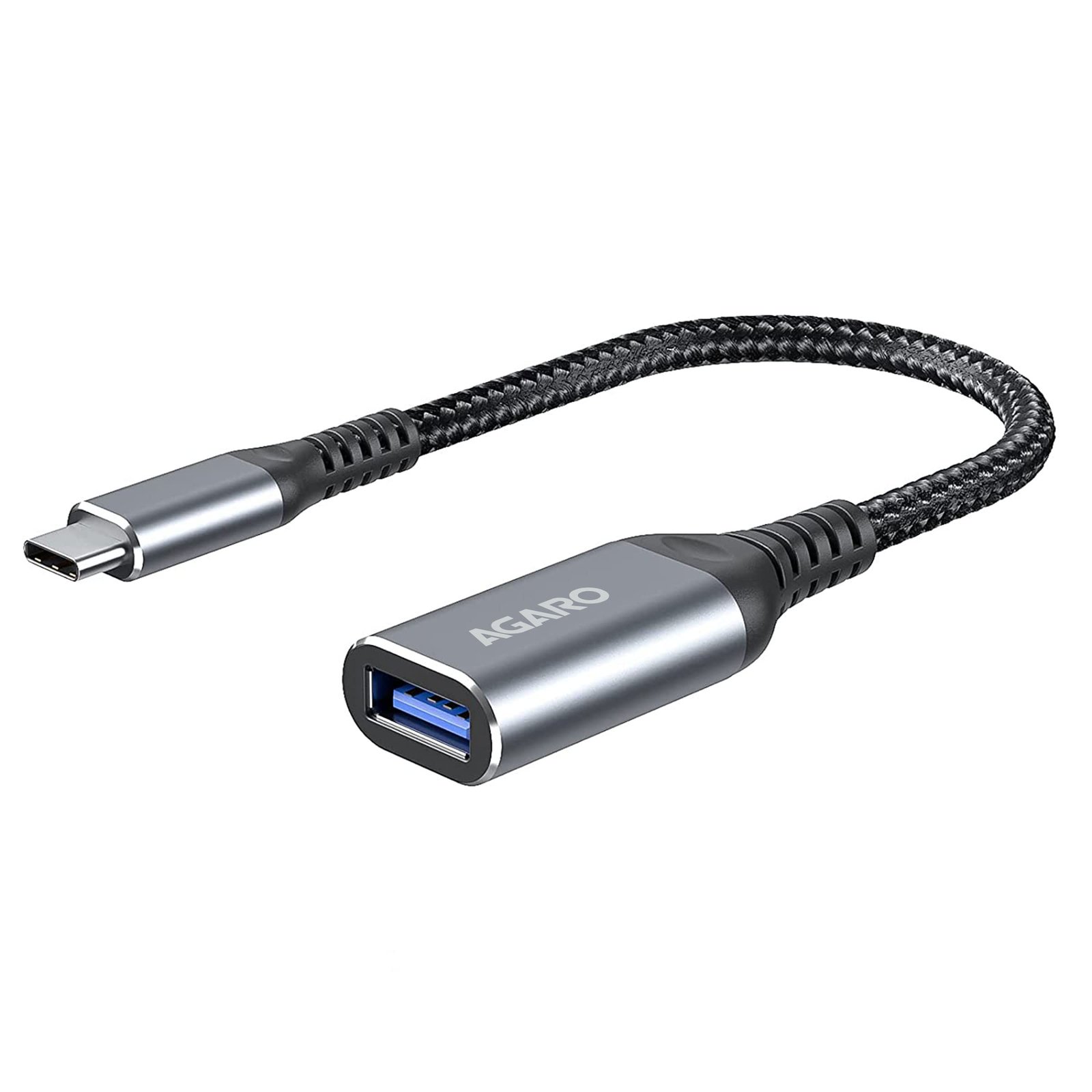 AGARO USB Type C to USB 3.0 OTG Cable, Adapter, Connector, Fast Charging, Data Transfer Speed Up to 10 GBPS, Compatible with Laptops, Tablets, Smartphone and Chargers