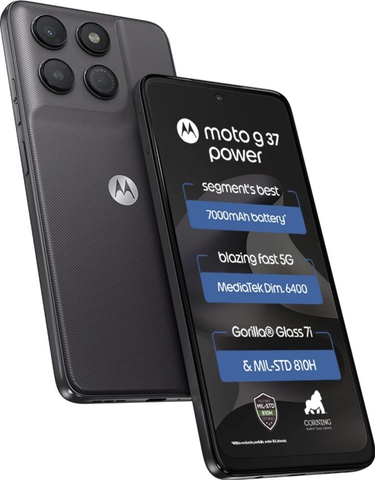 Motorola g37 Power (Pantone Impenetrable, 4GB RAM, 64GB Storage) | MediaTek Dimensity 6400 Octa-Core Processor | 50MP AI Rear Camera | 8MP Front Camera | 6.66-inch HD+ 120Hz Display | 7000mAh Battery