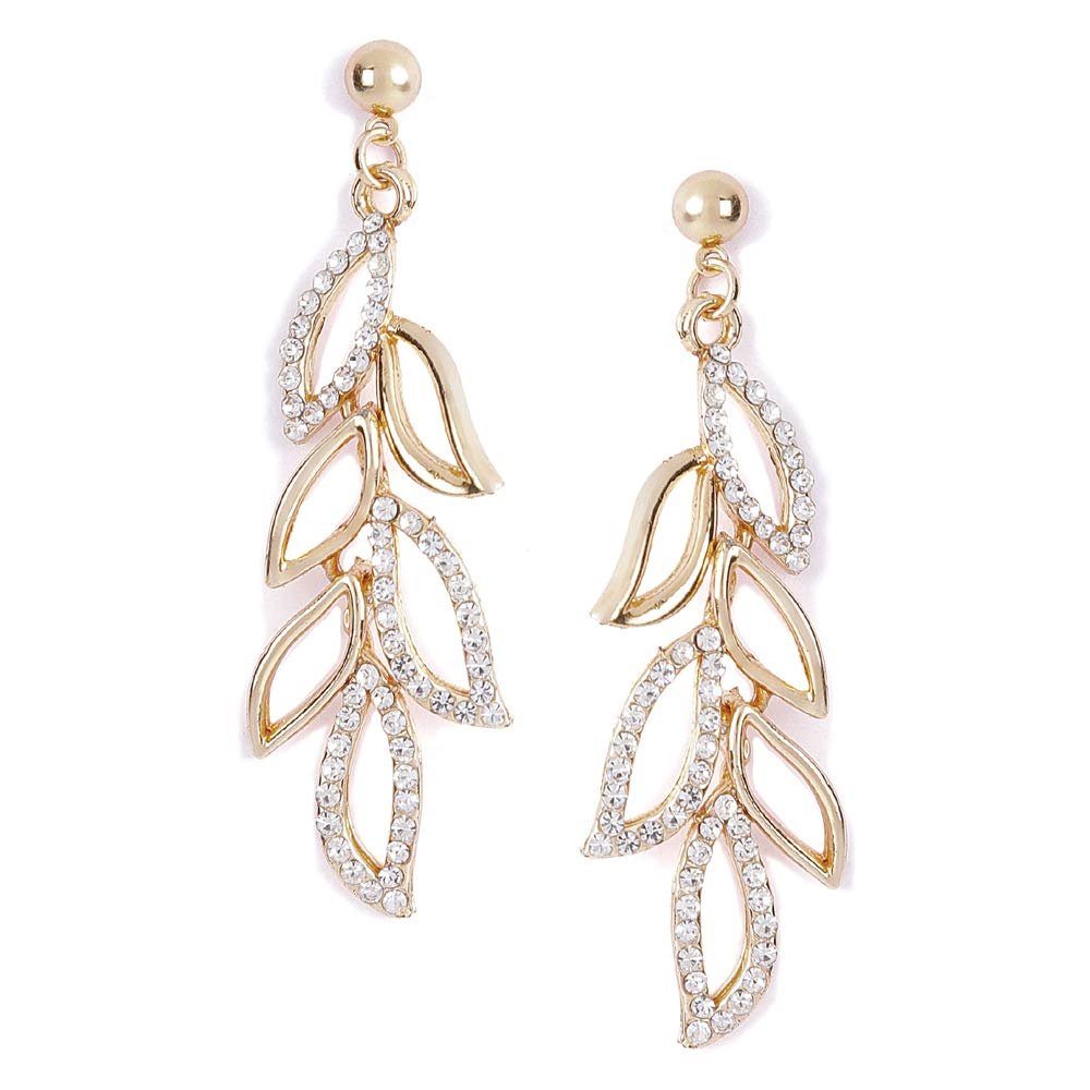Shining Diva Fashion 18K Stylish Fancy Traditional Gold Plated Drop Earrings for Women – Golden (9850er)