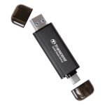 Transcend 310C 256GB USB C & USB A External Portable SSD, Up to 1,050 MB/s, 5 Yr Warranty, Black, for iPhone 15 pro max, MacBook, Ipad, Laptop and Desktop TS256GESD310C