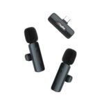 Digitek DWM-008 PRO Wireless Microphone with Type-C Receiver, 2-Mic System, 2402-2480MHz Frequency, 20m Range, 4H Battery, Plug & Play, for Android Devices, Voice Recording & Vlogging