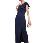 Miss Chase Women’s Comfortable Round Neck Sleeveless Striped Midi Bodycon Dress with Zipper