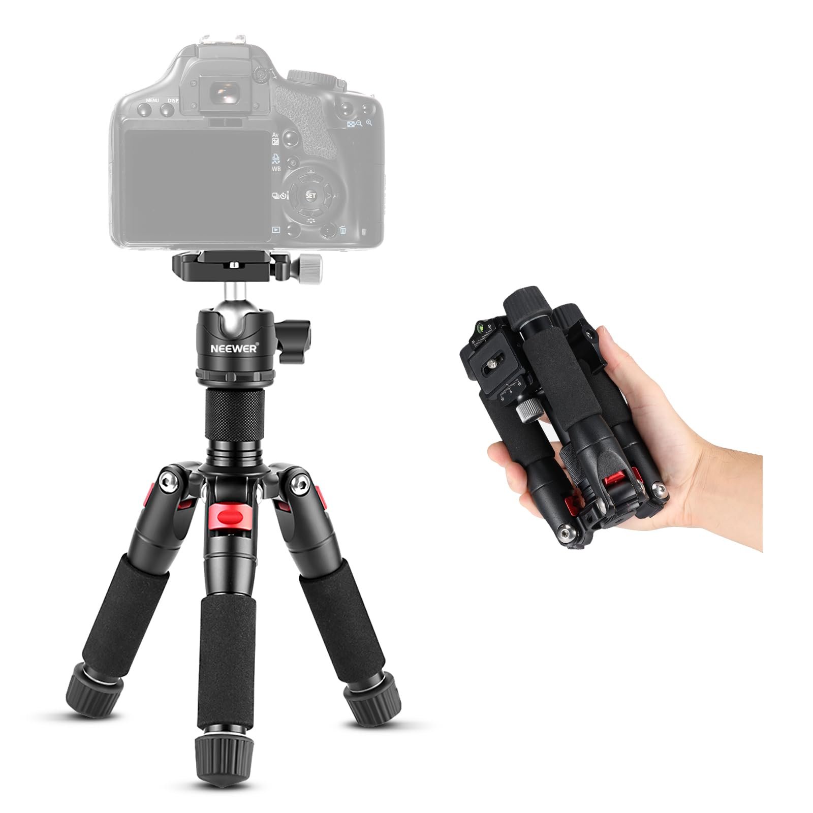 Neewer Portable Desktop Mini Tripod – Aluminum Alloy 20 inches/ 50 centimeters with 360 Degree Ball Head, 1/4 inch Quick Shoe Plate for DSLR Camera Video Camcorder, Load up to 11 pounds/5 kilograms