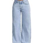 Nifty Women’s Denim Stretchable High Waist Light Wash Baggy Jeans || Back Pocket Bow tie Detail