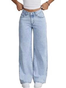 Nifty Women’s Denim Stretchable High Waist Light Wash Baggy Jeans || Back Pocket Bow tie Detail