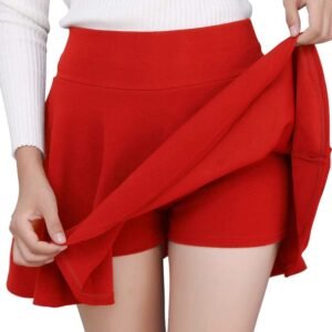Mehrang Spandex Women’s Classic Stretchy All Time Trendy Skater Skirt with Attached Inner Shorts and Flared Inskirt