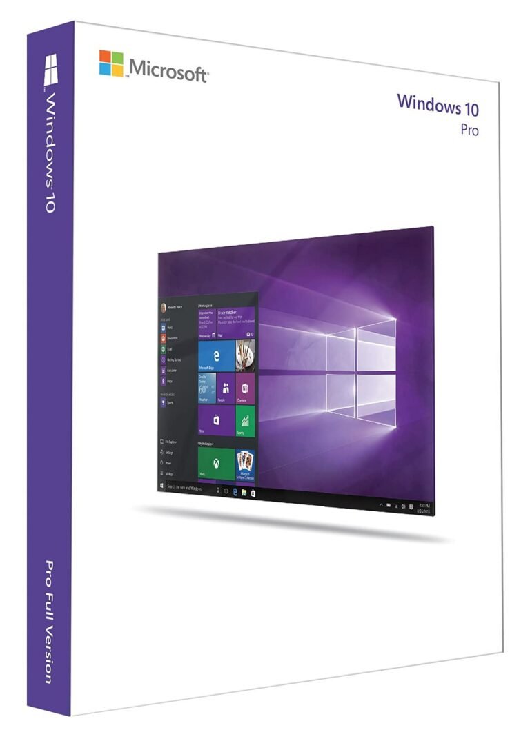 Microsoft Windows 10 Professional 8 GB, 32Bit/64Bit English INTL For 1 PC Laptop/ User: 32 And 64 Bits On USB 3.0 Included – Full Retail Pack, Multicolor