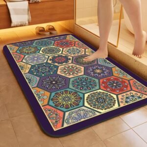 SKVM Water Absorbent mat for Bathroom Kitchen Floor Door Entrance Anti Slip Floor Foot Anti Skid Bathroom Shower mat (Design 22)