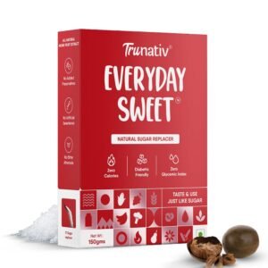 Trunativ Everyday Sweet | Erythritol & Monkfruit Sweetener Powder Loose Sugar Like Sweetener | Zero-Calorie Sugar Substitute | 1:1 Sugar Replacer for Cooking & Baking | Keto & Diabetic Friendly | 150g (Pack of 1)
