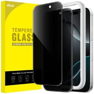 JETech Privacy Screen Protector Guard for iPhone 16 Pro, 2-Pack