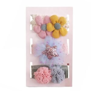 SYGA 3 Pcs Baby Girl Headband Soft Flower Bow Strechable Hairband Suitable For Newborns, Infants, Toddlers And Kids 0-3 Years(Color – 1008,Multicolor)