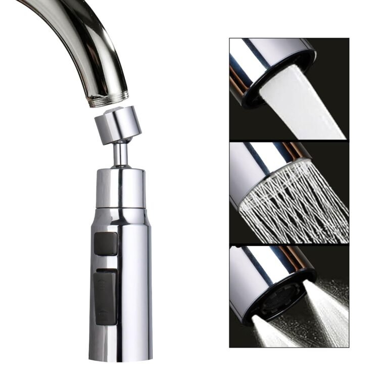 Amazon Basics Tap Extension for Kitchen Sink – Pack of 1 | 3 Flow Modes | Flexible Faucet Extender for Taps | Aerators for Water Tap | Upto 80% Water Saving – Compact