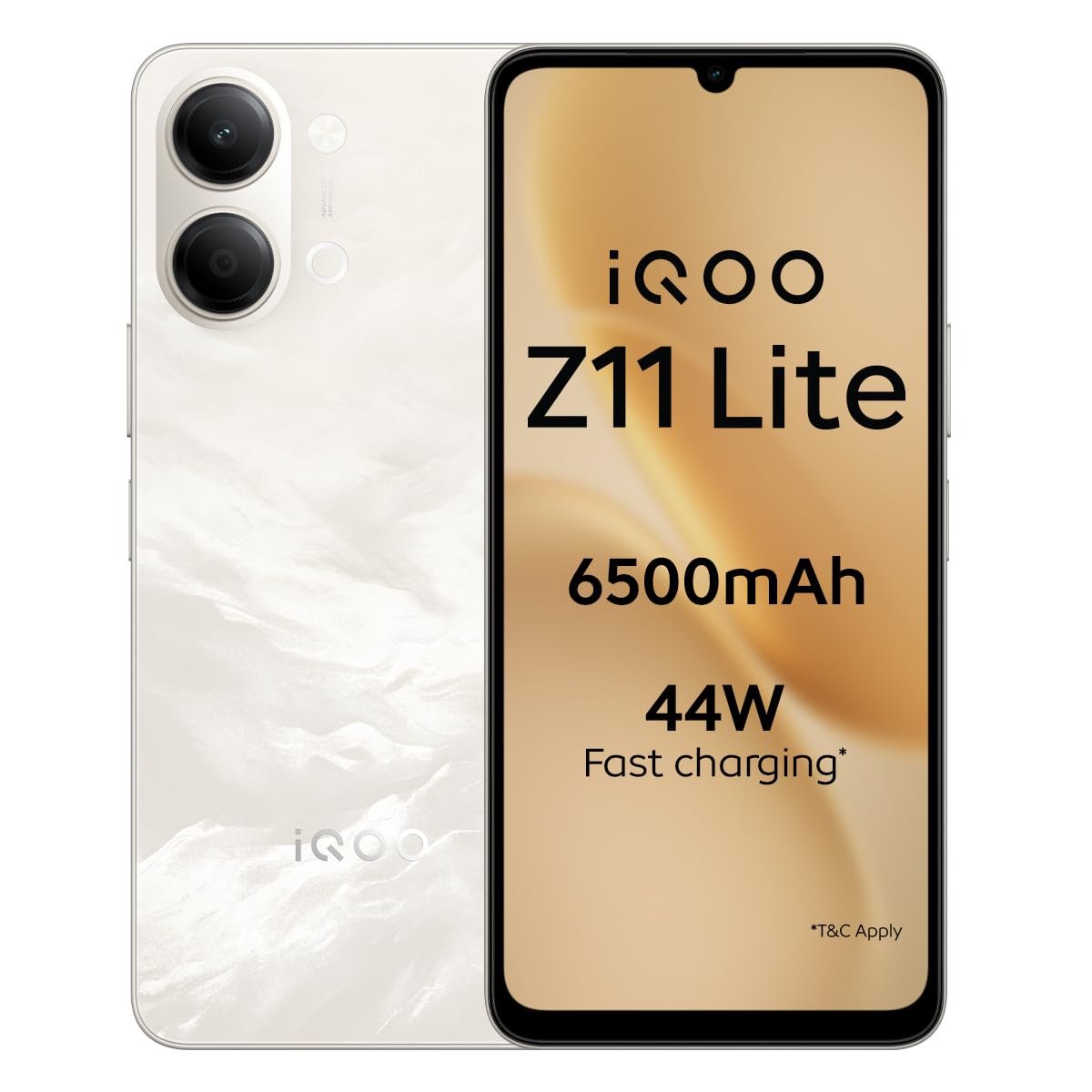 iQOO Z11 Lite 44W 5G (Solar Flame, 4GB RAM, 128GB Storage) | 6500mAh Battery with 44W Fast Charging* | Dimensity 6300 with 579k+ AnTuTu Score* | OriginOS 6.0 with AI Creation* & Private Space*