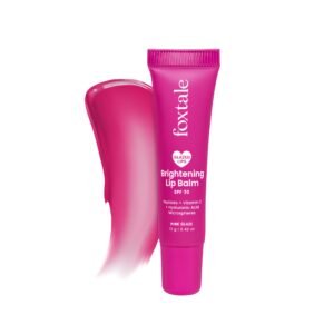 Foxtale SPF 30 Brightening Lip Balm for Dark Lips with Peptides & Vitamin C | Brightens | Hydrates | Tinted Lip Balm – Pink Glaze 12gm