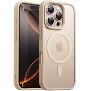JETech Magnetic Matte Case for iPhone 16 Pro Max, Desert Titanium