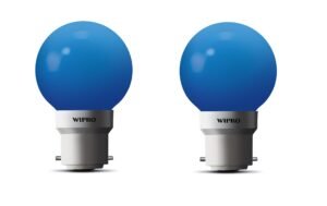 Wipro Glass Safelite N10004 B22 0.5-Watt Led Night Lamp (Pack of 2, Blue)