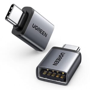 UGREEN USB C to USB Adapter 10Gbps Aluminum OTG Cable 2 Pack, Dark Gray