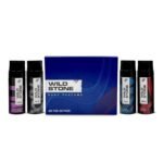 Wild Stone No Gas Deodorant Travel Pack Gift Set for Men with Black, strom, ocean and ember Mini Deodorants, Pack of 4 (40ml each)