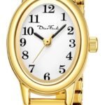 Diaofendi 3 Sizes (S/M/L) Small Gold Watches for Women – Fit 5″-8″ Expansion Band, Valentine’s Day Gifts for Mom Wife, Easy Read Ladies Quartz Watch, Water Resistant