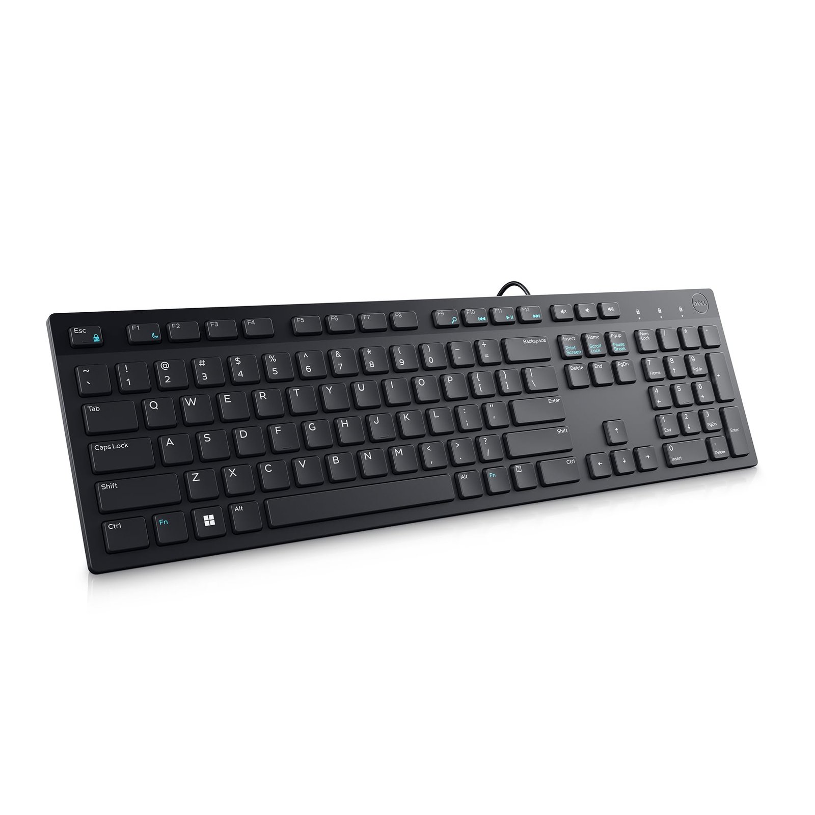 Dell KB216 Wired Multimedia Keyboard – Full-Size Layout with USB Interface, Chiclet Keys, Spill Resistance with 3 Indicator Lights| Plug and Play| Hot Keys: Volume, Mute, Play/Pause, Backward, Forward