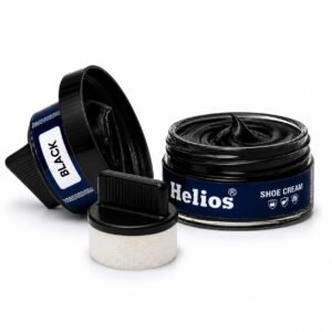 Helios shoe cream with applicator | Shoe Polish for Leather | Boot, Purse, Belt, Handbag, Jacket | Leather Conditioner | 48 GM