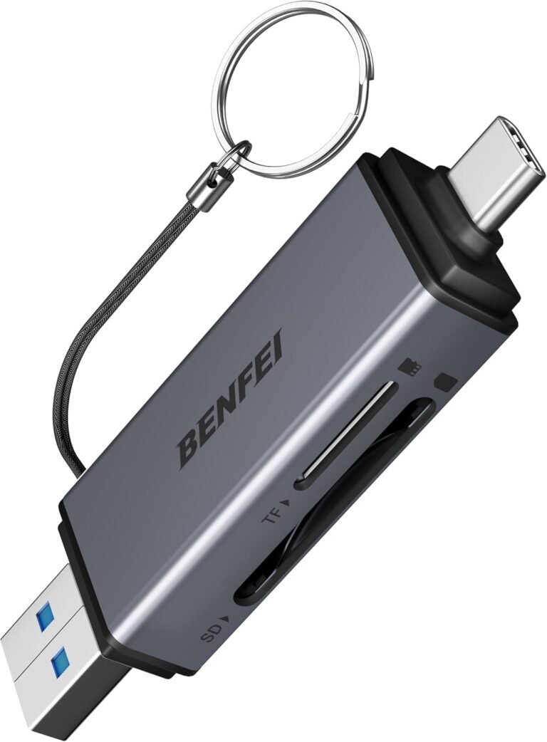 BENFEI SD Card Reader, USB C to SD Micro SD Card Memory Card Adapter Dual Slot Compatible with iPhone 15 Pro/Max, MacBook Pro/Air 2023, iPad Pro, iMac, S23, XPS 17, Surface Book 3 and More
