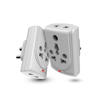 Sturlite Konvert Multiplug| 6-16 Amp| 2-Pin & 3-Pin Socket| Universal AC Travel Adapter| Premium Polycarbonate Body Socket| Compact Converter Plug for Travel, Home & Office Use – Pack of 1