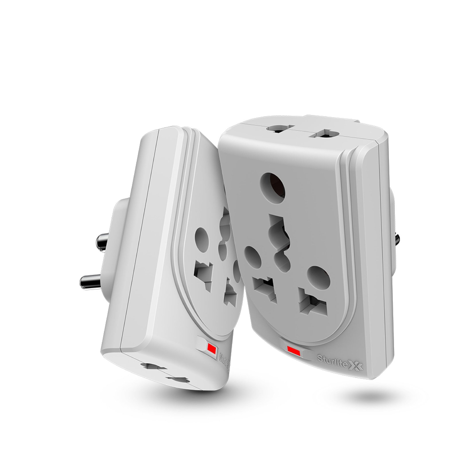 Sturlite Konvert Multiplug| 6-16 Amp| 2-Pin & 3-Pin Socket| Universal AC Travel Adapter| Premium Polycarbonate Body Socket| Compact Converter Plug for Travel, Home & Office Use – Pack of 1