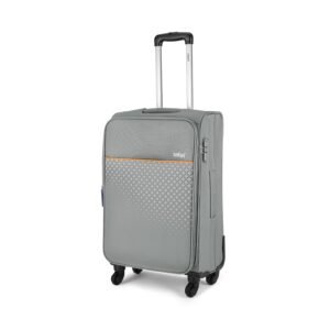 Safari Polyester Prisma Neo 67Cm Medium Checkin Trolley Bag Poyester Expandable Soft Luggage, 4 Wheels 360 Degree Wheeling, Travel Bag, Suitcase for Travel, Grey