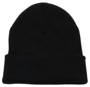Cuffed Plain Beanie Skull Cap | Winter Unisex Knit Hat Toboggan For Men & Women | Unique & Timeless Clothing Accessories By Top Level