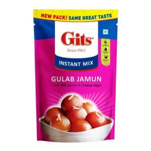Gits Instant Gulab Jamun Dessert Mix, Makes 100 per Pack, Pure Veg, Delicious Indian Dessert and Mithai, 500g