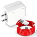 65W SuperVOOC Charger with 100W Type C Cable, 65W Fast Charging USB-A Adapter, Compatible with OnePlus, Oppo, Realme, iQOO & Compatible Android Smartphones, White