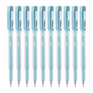 Hauser Germany XO Jumbo Gel Pen Box Pack | Water Proof Ink For Smooth Flow System | Comfortable Grip With Smudge Free Writing | Smooth, Sturdy & Refillable Pen | Blue Ink, Pack of 10 Pens