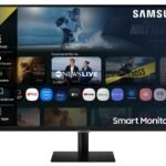 Samsung 32″ (80 cm) 4K M7 Vision AI Smart Monitor|UHD 3840 x 2160|Smart TV Experience with AI|Type-C|Apple AirPlay|Gaming Bar|Remote|Speakers|Wi-Fi|Bluetooth|AI Picture & Sound|LS32FM700UWXXL|Black